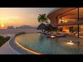 Warm Summer Day at the Beach Ambience🌅 Relaxing Ocean Waves Sounds | Tropical Sunset 4K