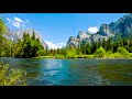 4k Merced River from Waterfall in USA Valley. Relaxing River White Noise/ Sleep/ Study/ Meditation.