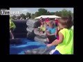 Kid getting hit by mechanical arm