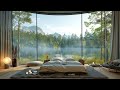 🌤️ Early Spring Morning in Lakeside Bedroom With Relaxing Jazz Piano | Music for Sleep and Relax