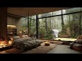 🌧️January Dawn in Spring Bedroom with Piano Jazz Music & Rain Sounds | Relaxing Jazz to Work, Sleep