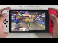 OLED Switch vs. Original Nintendo Switch - Side by Side Comparison with Mario Kart 8 Deluxe