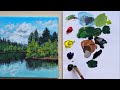 How to paint a lake landscape step by step? 🌳