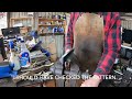 I tried to forge a viking seax with a mosaic tile weld blade