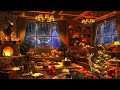 Relaxing Christmas Jazz Music with Fireplace Burning | Cozy Christmas Cafe Ambience to Study