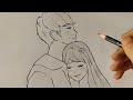 Couple drawing easy || Pencil drawing of a loving couple || Easy step by step drawing for beginners