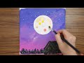 Moon Painting Special Compilation｜Acrylic Painting on Canvas｜Satisfying Art ASMR