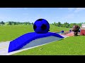 Double Flatbed Trailer Truck vs Speedbumps Train vs Cars | Tractor vs Train Beamng.Drive 118