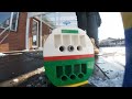 LEGO RC train on snow railway with tunnel! (Gopro on board view)