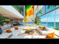 Aesthetic Jazz Space 🌊 Jazz Instrumental Music & Ocean Wave Sounds in Luxury Apartment to Relax