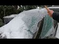 Freeing my Truck of thick ice from last night's storm using a rubber mallet. ASMR sounds!