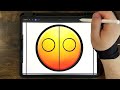 Drawing GEOMETRY DASH Difficulty Faces ORIGINAL VS  3D / How to color GEOMETRY DASH