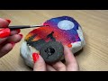 🐺 Simple Landscape Acrylic Painting on Stone | Easy Stone Painting