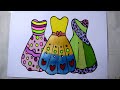 How To Draw Barbie Princess Dress l BARBIE Coloring Pages with Colored Markers l Videos for Children