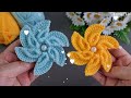 Super Easy! 😇 Crochet Tunisian Knitting Flower  Motif - Çok Kolay Tığ İşi Şahane Motif Örgü Modeli..