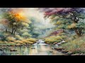 Healing_Calm Music_Watercolor_Summer Day Valley