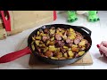 Cast Iron Home Fries with Sausage & Onions | Layers of flavor