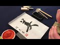 Japanese Calligraphy set kit, how to use: how to prepare a brush, Sumi ink, how to clean a brush　書道