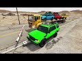 Flatbed Trailer Dodge McQueen Cars Transportation with Truck - Pothole vs Car #24 - BeamNG.Drive