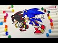 Sonic Team Coloring Pages Sonic The Hedgehog  Teils , Shadow ,Amy Rose, Knuckles draw COMPILATION 5