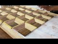 Colorful Woodworking Project // From Wood And Scraps Create A Beautiful 3D Effect Dining Table