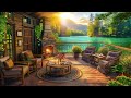 Cozy Spring Coffee Shop Ambience ~ Jazz Relaxing Music 🌸Smooth Piano Jazz Instrumental Music to Work