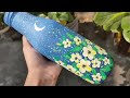 Easy Glass Bottle painting. Glass bottel decoration idea. Beautiful night sky glass bottle painting.