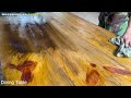 Talented Carpenter Turns Waste Wood Into Fancy Colored Dining Table / Woodworking Projects