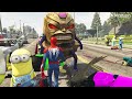 GTA 5 Fun, Spider-Man, Colored Minions, and Lots of Superheroes and Villains