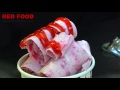 ICE CREAM ROLLS | Special RED Fruit / Banana with Passion Ice cream and Strawberry