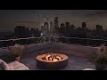New Year’s Eve Jazz ✨ Smooth Instrumental Jazz 🎹 Rooftop Bonfire with Fireworks 4K 🎆