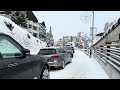 Snow walk St. Moritz Switzerland ❄️ 4K winter walking tour 🌨
