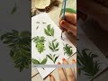 EASY! HOW TO PAINT 7 types of LEAVES step by step painting tutorial  (only by using one round brush)