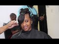 Pincurl Ponytail with Side Curled Bang