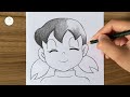 How to Draw Shizuka from Doraemon step by step || Shizuka drawing | Easy drawing ideas for beginners