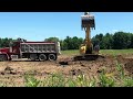 Kobelco Excavator + Dozer Digging Pond