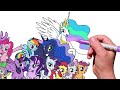 Coloring Pages MY LITTLE PONY - Magical Friendship. How to draw My Little Pony. Drawing Tutorial MLP