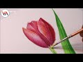 TULIP Flower Acrylic Painting Tutorial  | Step by Step Paint Along | Painting Ideas For Beginners