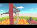 Giant Stone Crush Superheroes and Monsters in Lava - Animal Revolt Battle Simulator