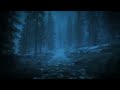 Skyrim - Night Rain Ambiance 2 (ambient music, raindrops, crickets, trees)