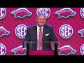 Sam Pittman speaks at 2024 SEC Media Days (Main Room)