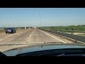 Riding Memphis Pyramid Bridge going into Arkansas Defense Highway 40