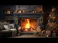 Christmas Ambience | Cozy Winter Ambience & Crackling Fireplace | Fireplace Burning