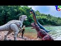 Indominus Vs T-Rex Vs Carnotaurus| The Angry Dreadnoughtus 🦖 Jurassic World Toy Movie