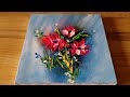 Easy Acrylic Painting Technique / Abstract Floral Painting / Step By Step