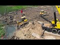 Unexpected Technical Cling​ And Crane Up Huge Dozer Fall Into The Water By Heavy Crane & Bulldozer