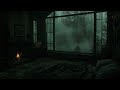 Rain & Fireplace | Rain and Fireplace Sounds at Night 2 Hours for Sleeping, Reading, Relaxation