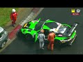 Nürburgring NLS Race 4 MEGA CRASH & RAIN CHAOS at Hatzenbach - ROWE 6 Hour Race 2024