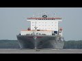 Massive Container Ship Navigating Tight River Passages – Watch the Skill in Action
