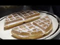 100% handmade waffles, topping bomb chocolate, and croissant waffles. Watching waffles all at once